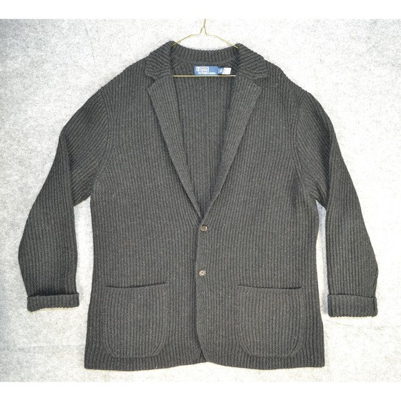 Polo Ralph Lauren Sweater Mens Sz XL Wool Blend Blazer Cardigan Knit Casual Coat - Picture 1 of 16